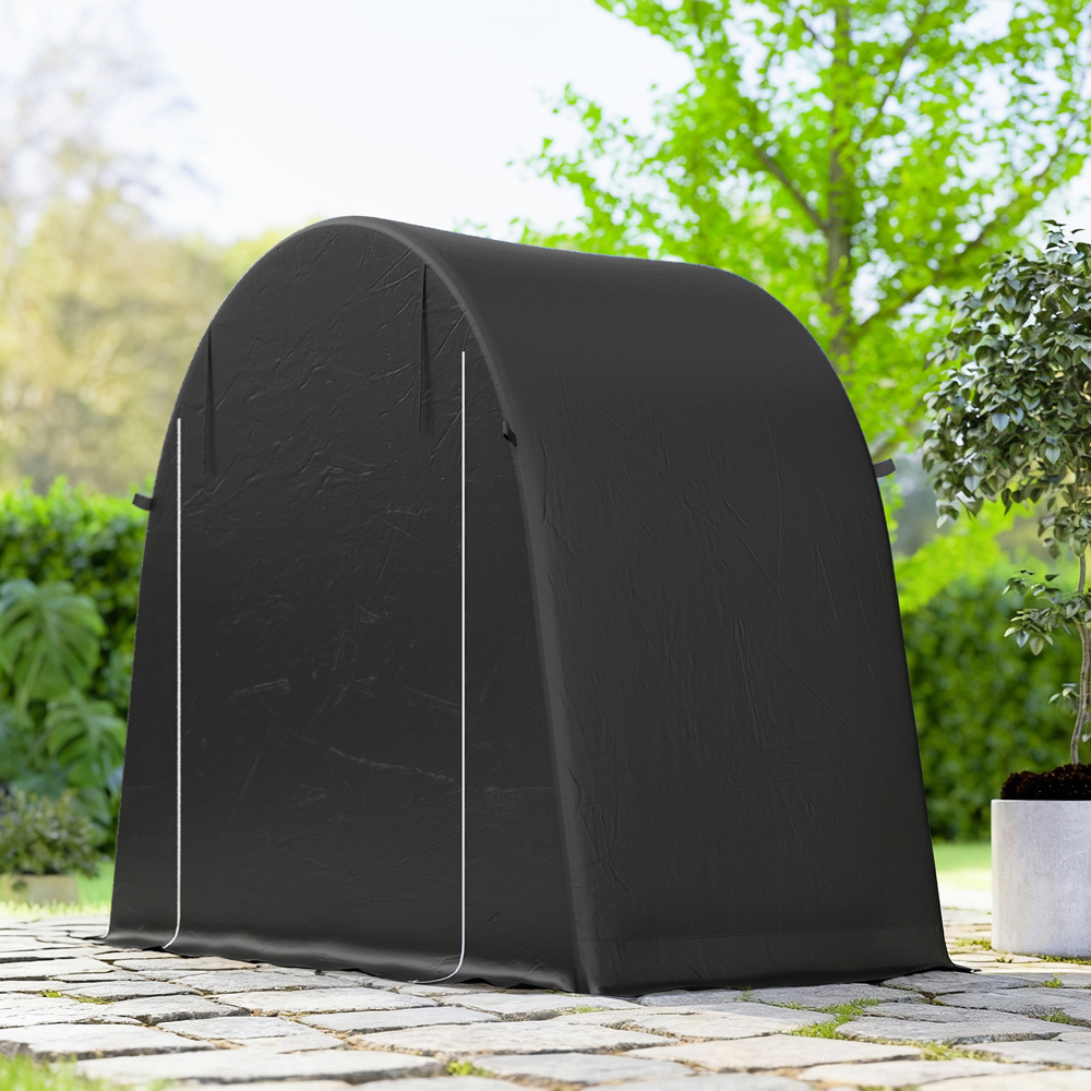 Outsunny 8 x 4ft Dark Grey Garden Bike Storage Shed Image 3