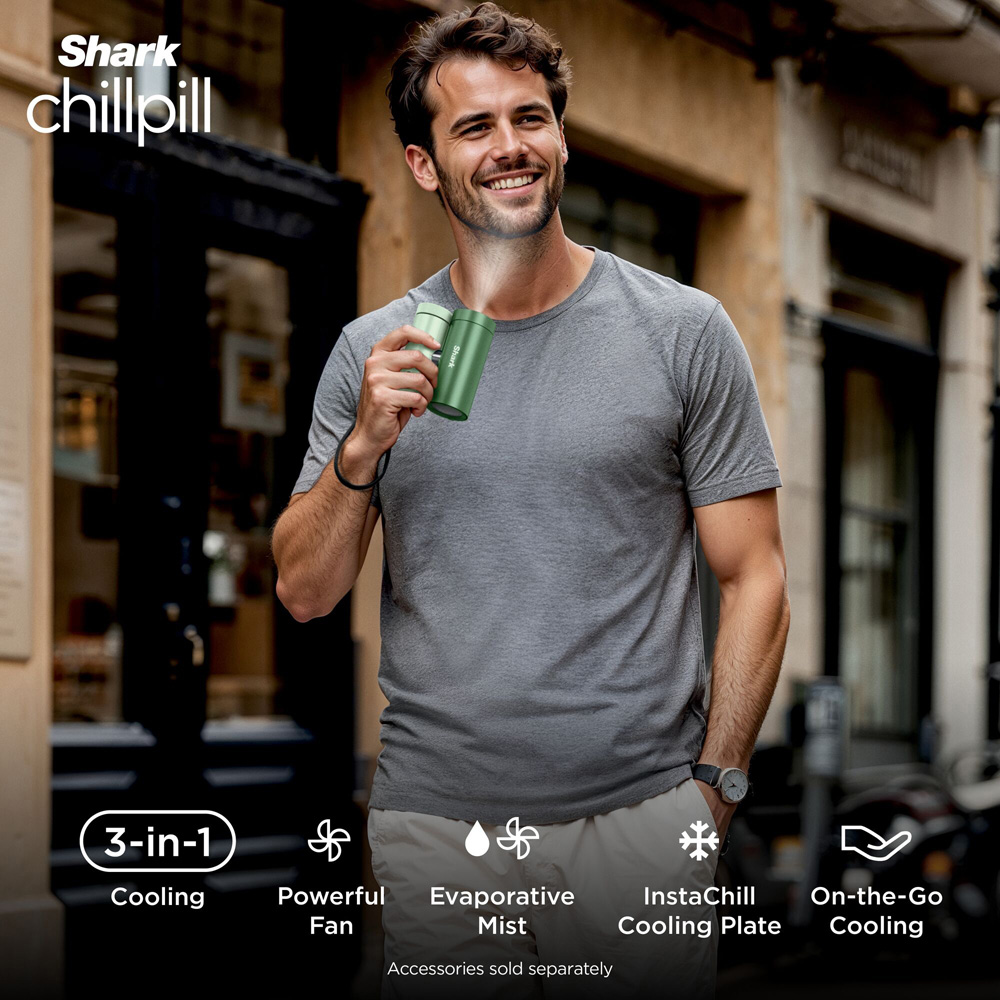 Shark Chill Pill FA022UKGN 3-in-1 Matcha Portable Fan Mist and InstaChill Personal Cooling System Image 3