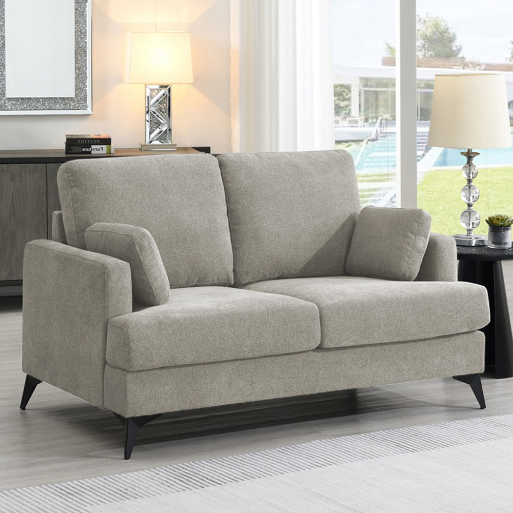 Manhattan 2 Seater Grey Fabric Sofa Image 1