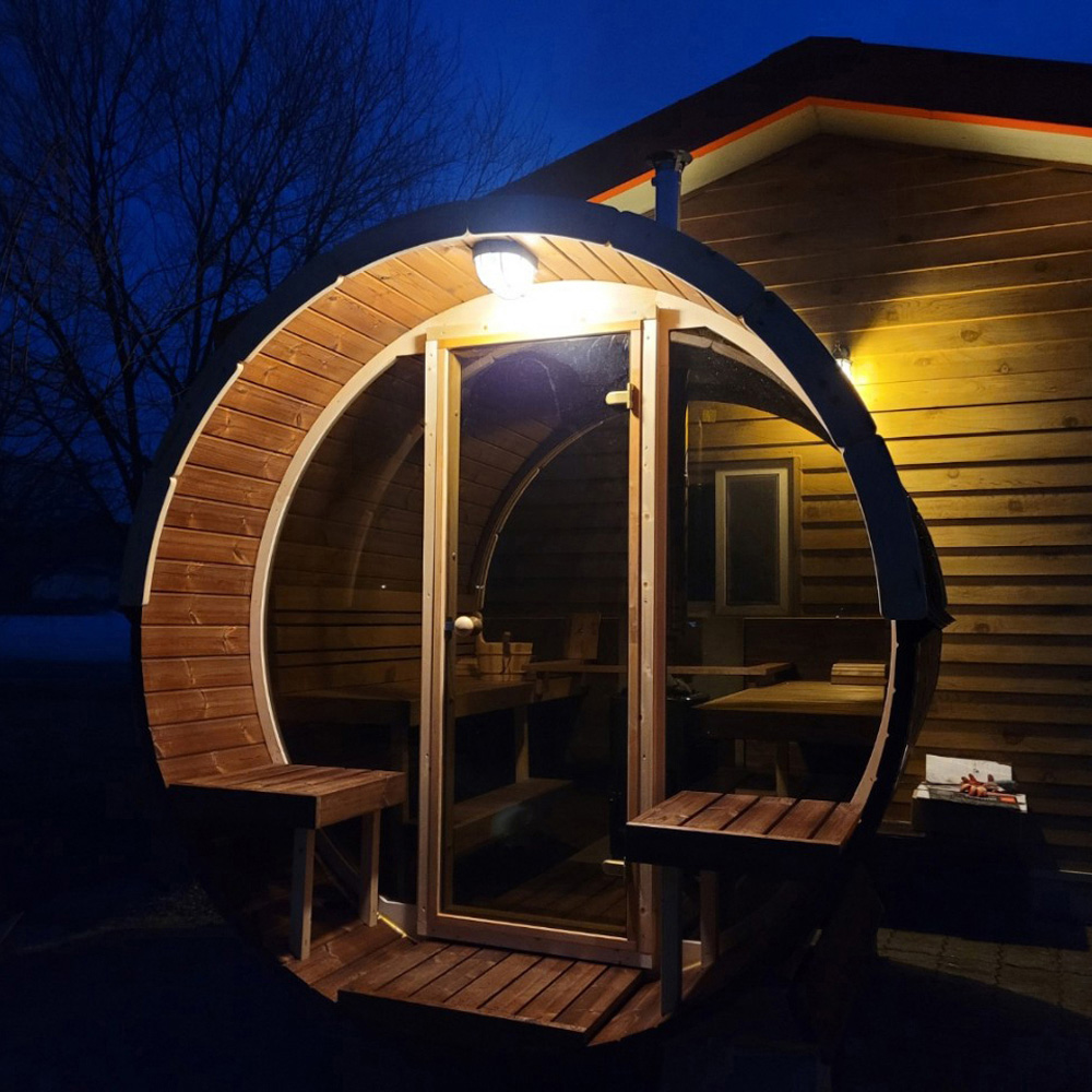 Stjarna Deluxe 280 Black Outdoor Wooden Barrel Sauna 6.8 x 9.1ft Image 7