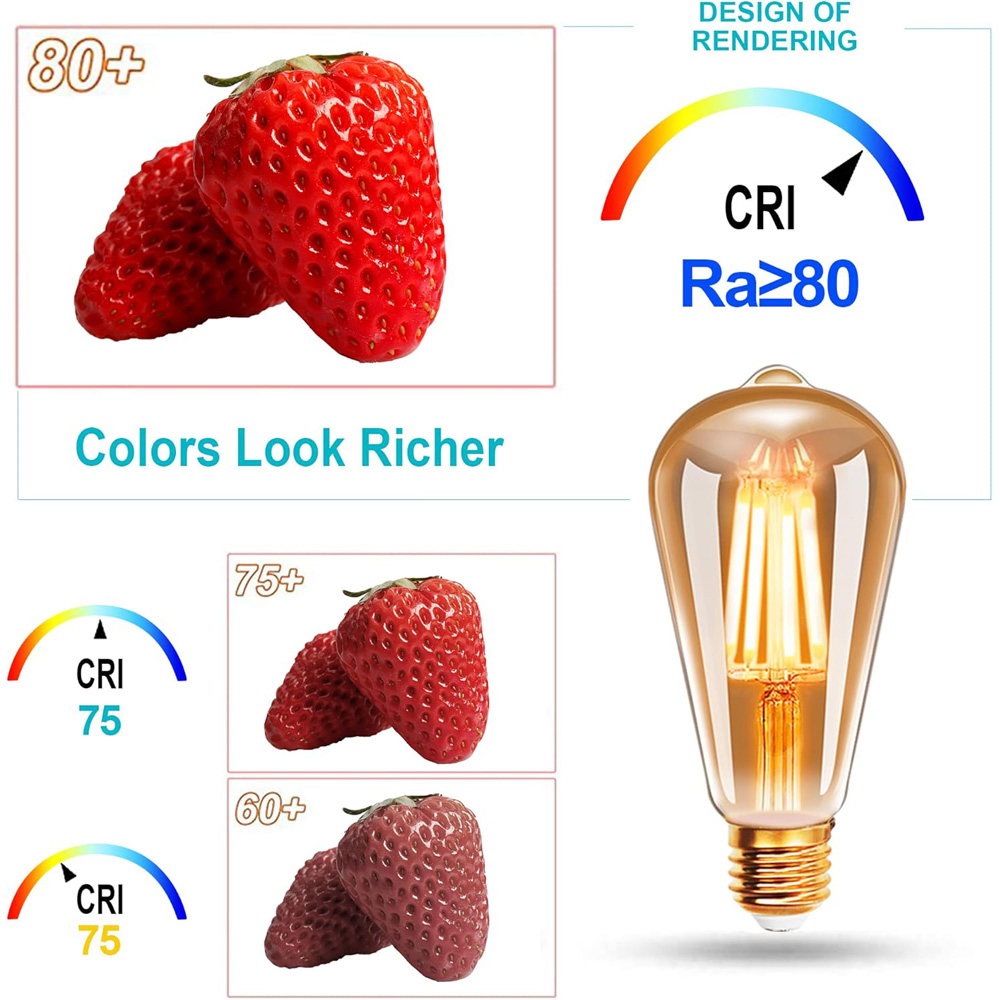 ExtraStar 6 Pack 4W Vintage Filament Warm White Light Bulb Image 5
