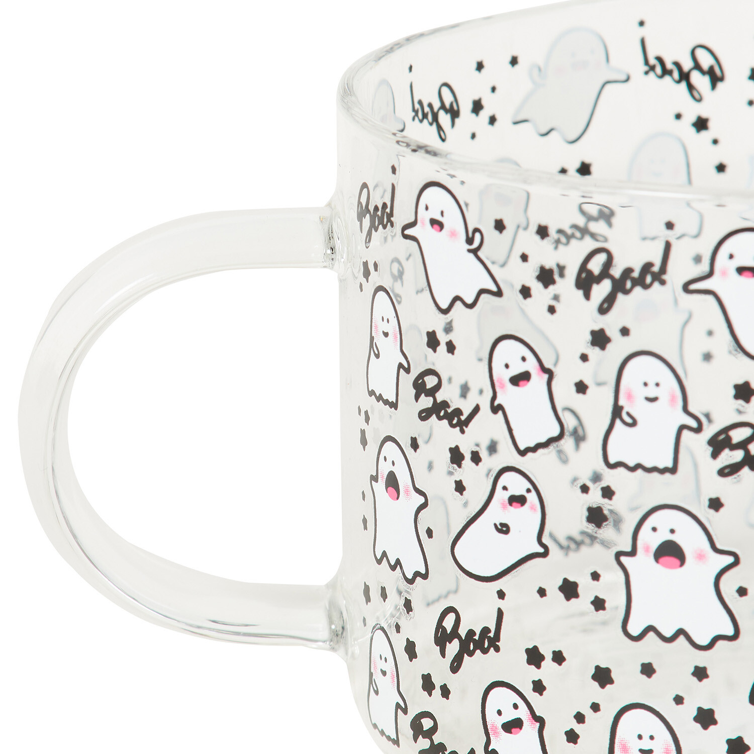 Ghost Print Borosilicate Glass Mug - Clear Image 4