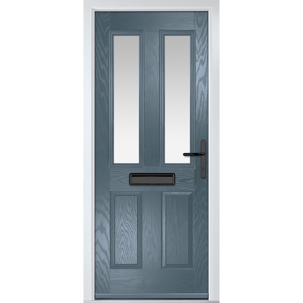 Crystal-Direct Carnoustie Slate Grey GRP Stipolytte Glass Left Hand Open Front Door 2090 x 890mm Image 1