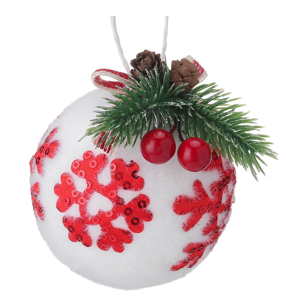 Living and Home White Red and Green Christmas Bauble 9 Pack Image 2