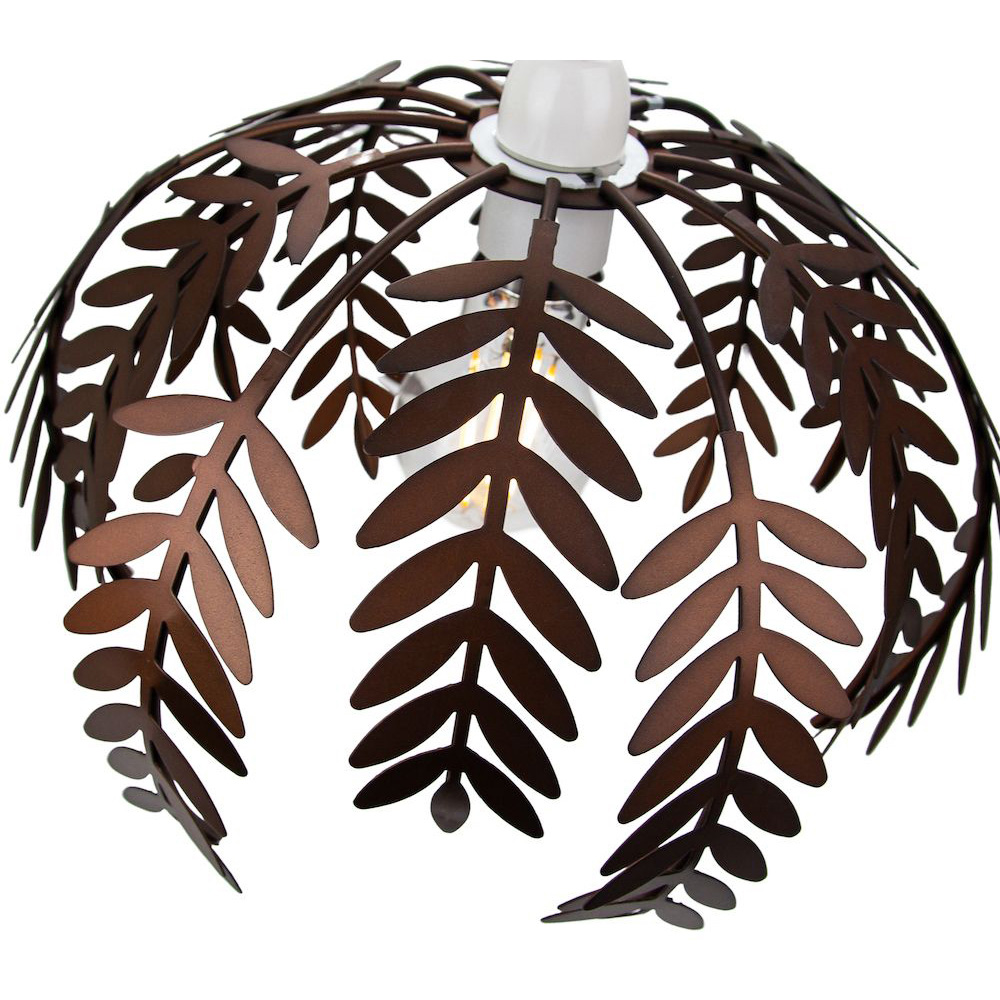 Happy Homewares Bronze Fern Leaf Pendant Light Shade Image 4
