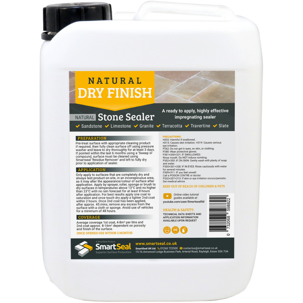 SmartSeal Dry Finish Natural Stone Sealer 5L Image 1