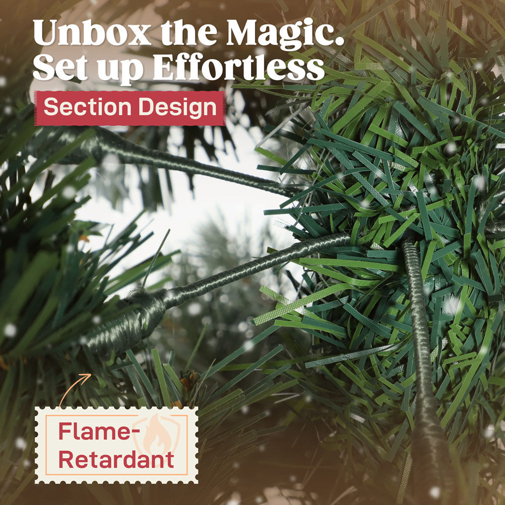 HOMCOM Single Door Frosted Snow Green Christmas Tree Arch 8.2ft Image 7