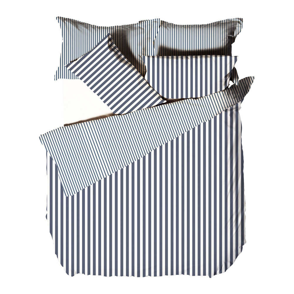 Yard Hebden Super King Navy and Grey Duvet Cover Set Image 4