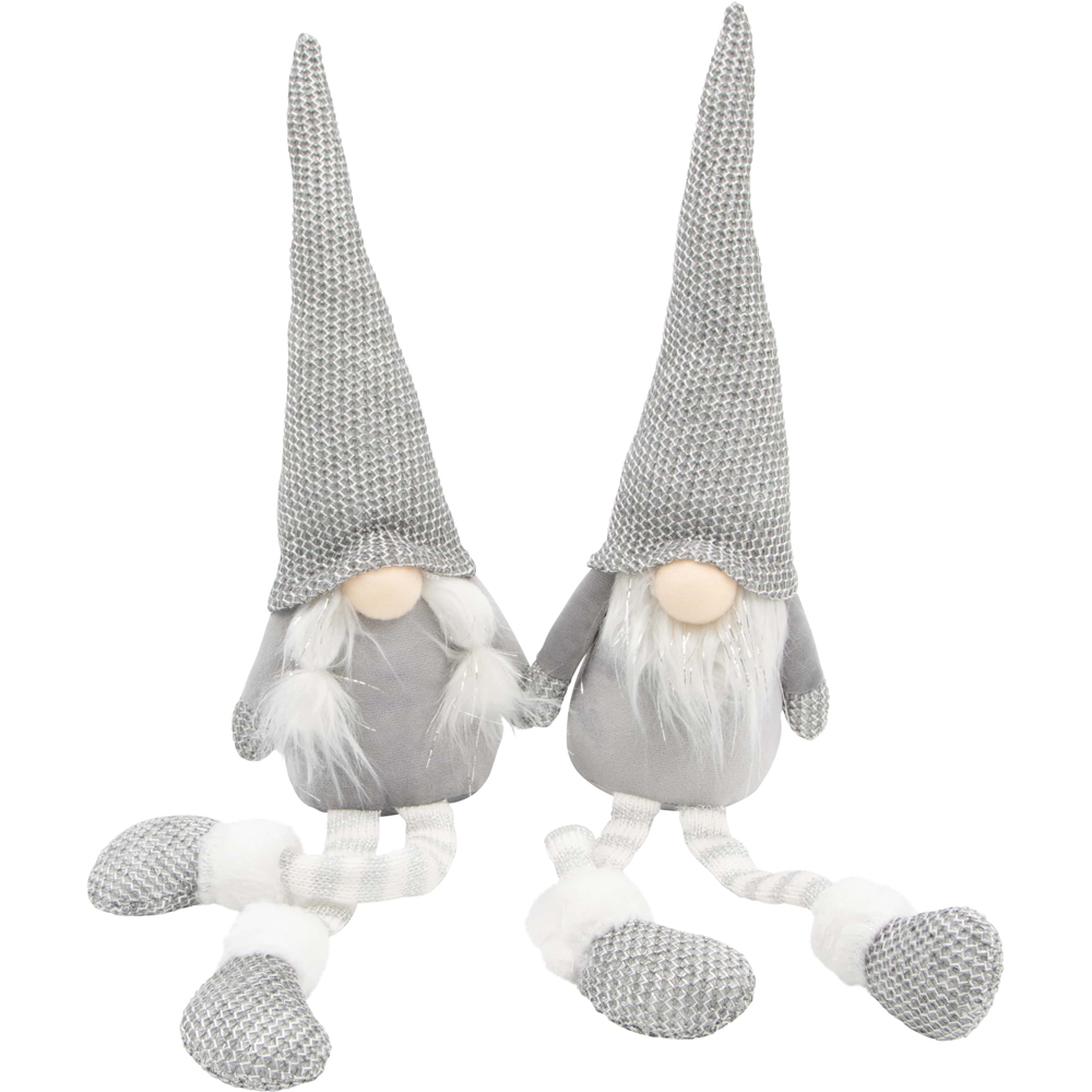 The Christmas Workshop Grey Hanging Legs Gonk Decoration 45cm 2 Pack Image 1