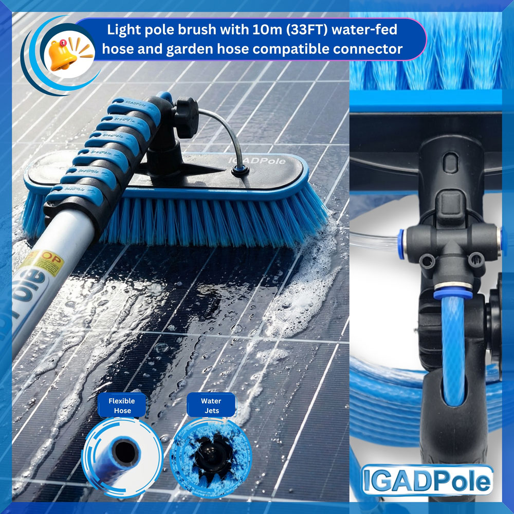 IGAD Pole Water-Fed Extension Pole Cleaning Kit with Cobweb Duster and Squeegee 7m Image 3