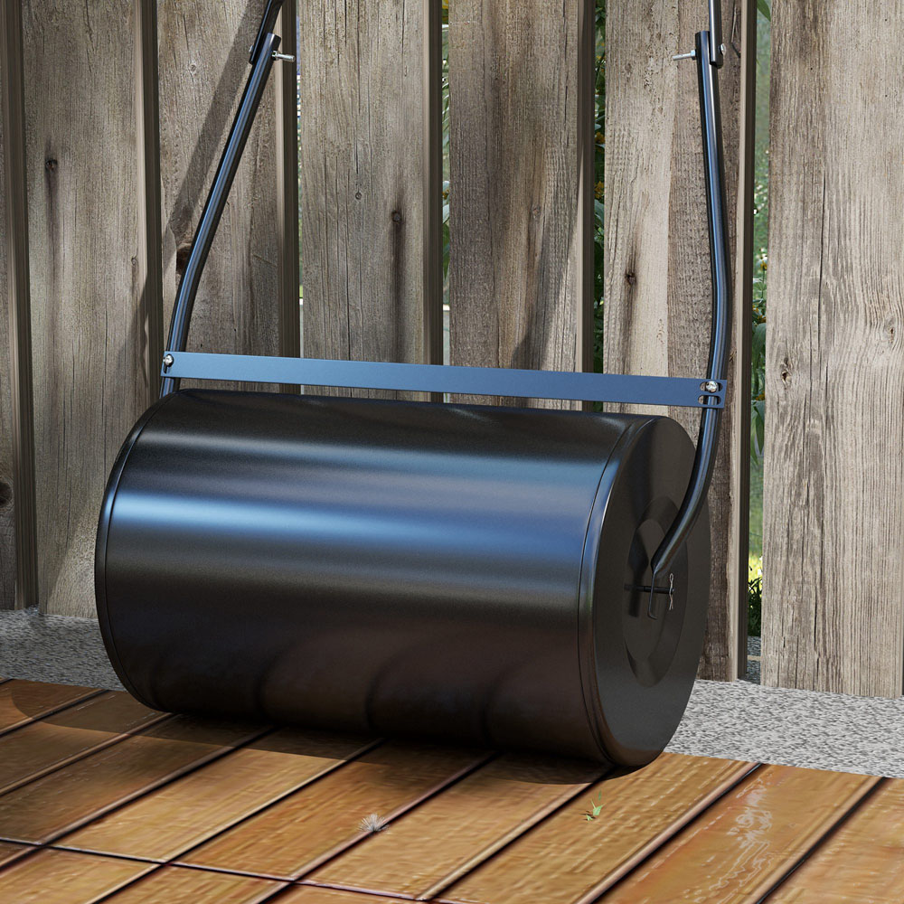 DURHAND 38L Black Fillable Steel Lawn Roller Image 3