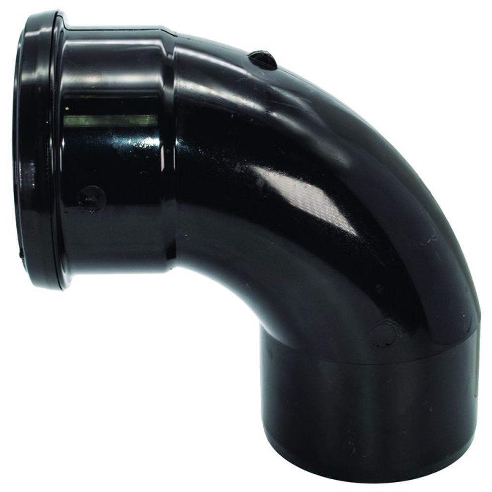 FloPlast Industrial/ Xtraflo Single Socket Bend 92.5 Degree Downpipe Black 110mm Image 2