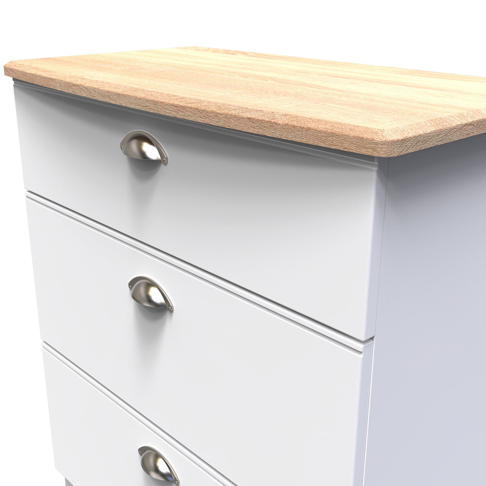 Crowndale Victoria 3 Drawer White Ash and Oak Chest of Drawers Image 5