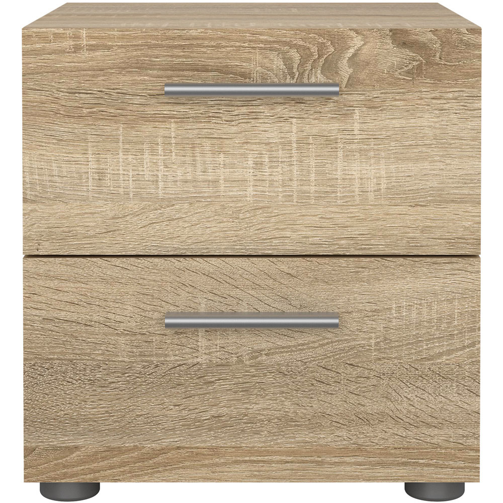 Florence 2 Drawer Oak Bedside Table Image 3