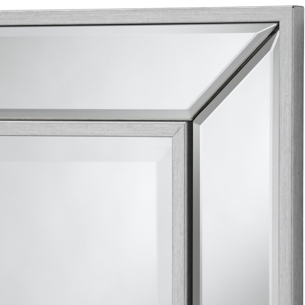 Yearn Warm Silver Angled Bevelled Wall Mirror 105 x 77cm Image 3