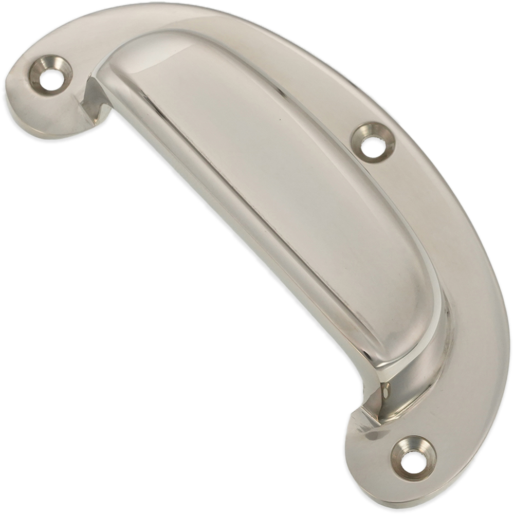 Spira Brass Traditional Polished Nickel Cup Pull Drawer Handle Image 3