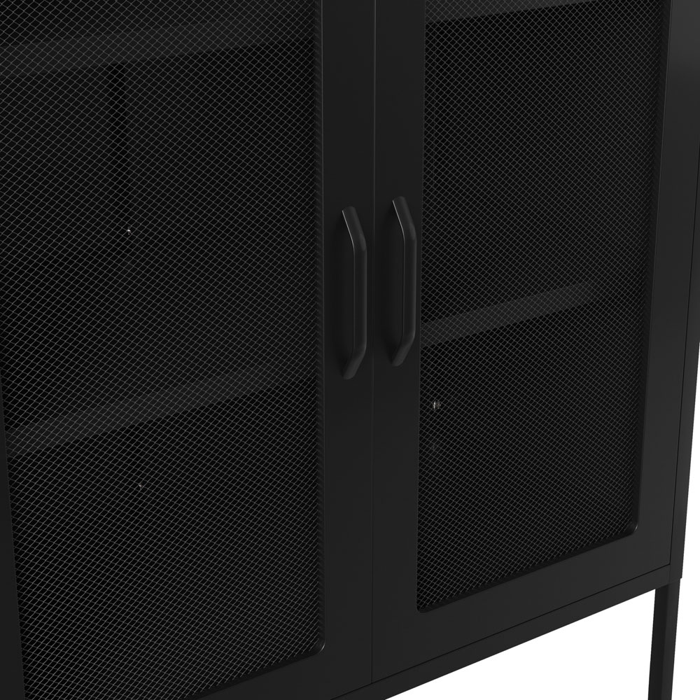 LPD Home Reuben 2 Door Black Mesh Display Cabinet Image 5