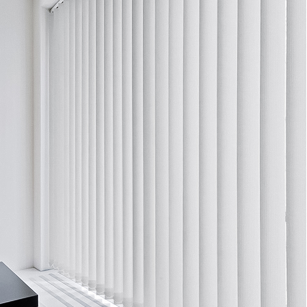 Caecus Blackout Short Drop Plain Vertical Blind Complete White 240 x 140cm Image 2