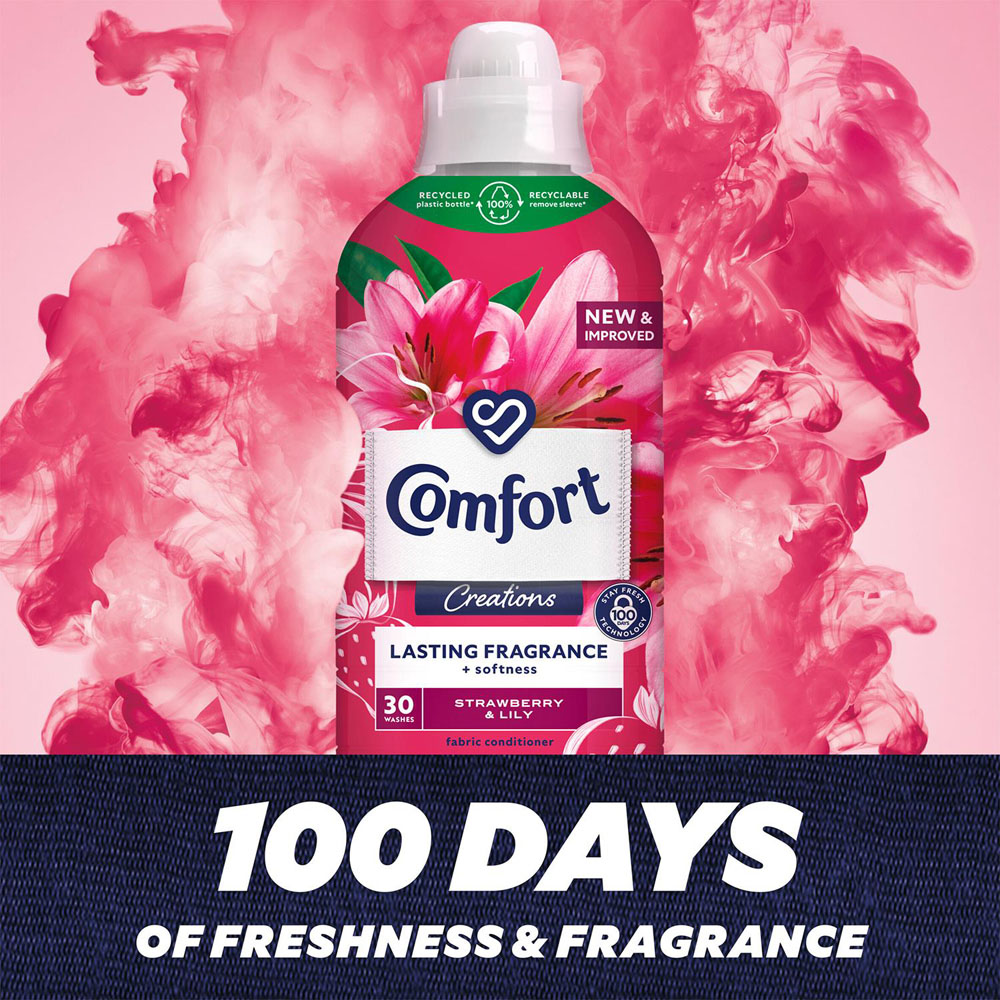 Comfort Creations Strawberry and Lily Fabric Conditioner 30 Washes 900ml 6 Pack Image 7