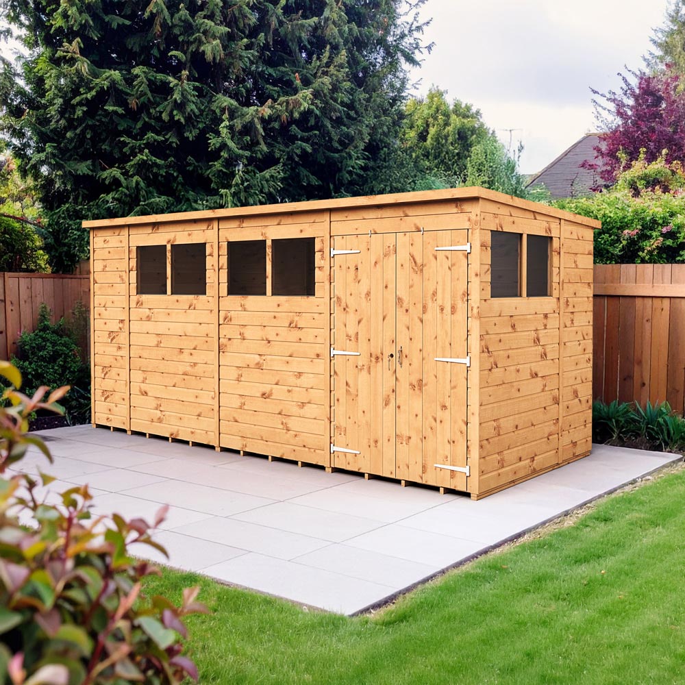 Empire Sheds 14 x 6ft Double Door Tongue and Groove Wooden Pent Garden Shed Image 2