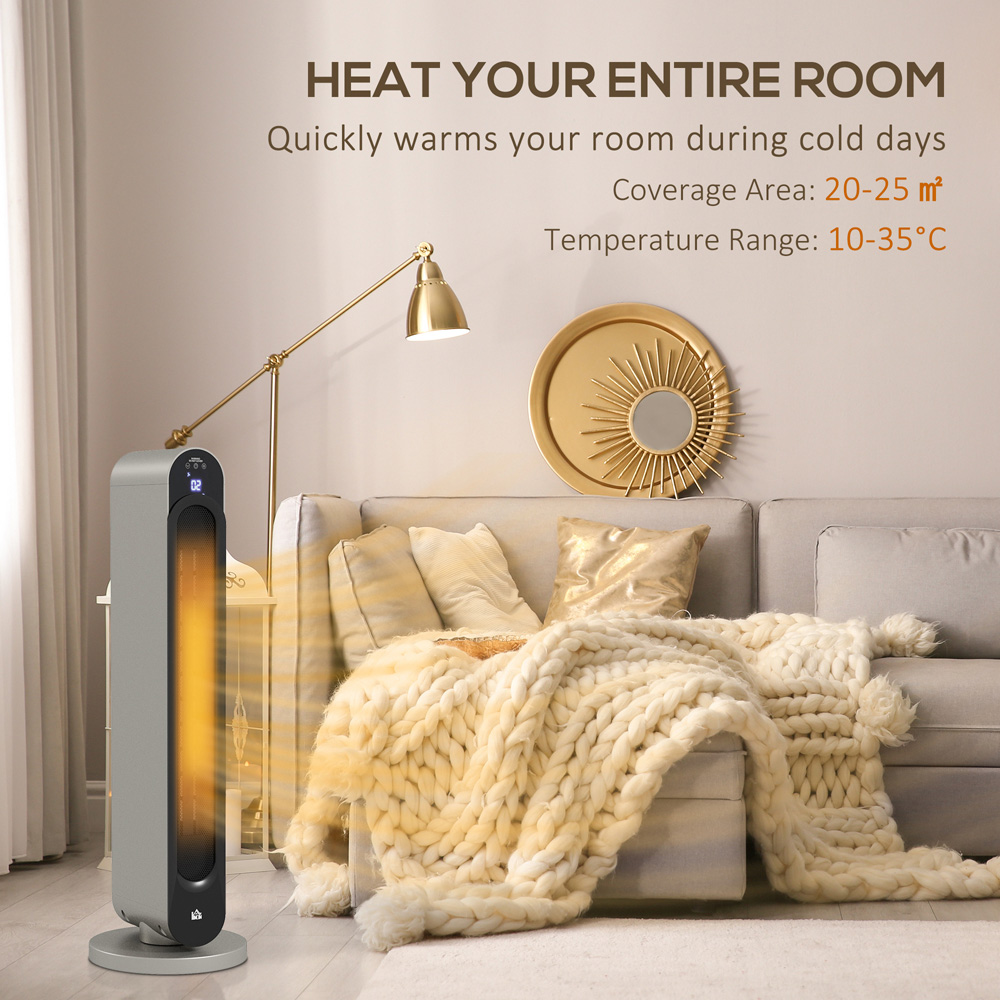 HOMCOM Silver Ceramic Heater 2200W Image 4