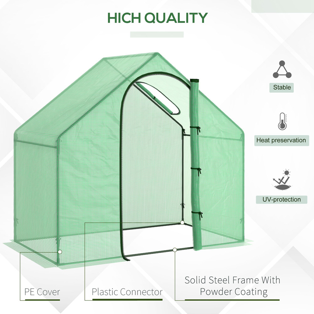 Outsunny Green 5.9 x 3.4ft Walk In Greenhouse Image 6