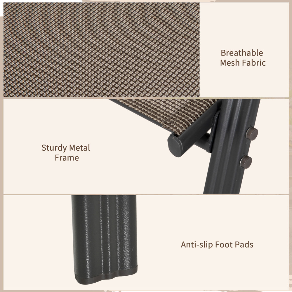 Outsunny Set of 4 Grey Stackable Garden Chair Image 6