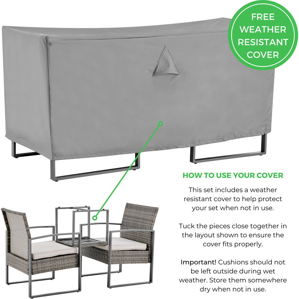 Furniturebox Seville 2 Seater Bistro Set Black Image 8