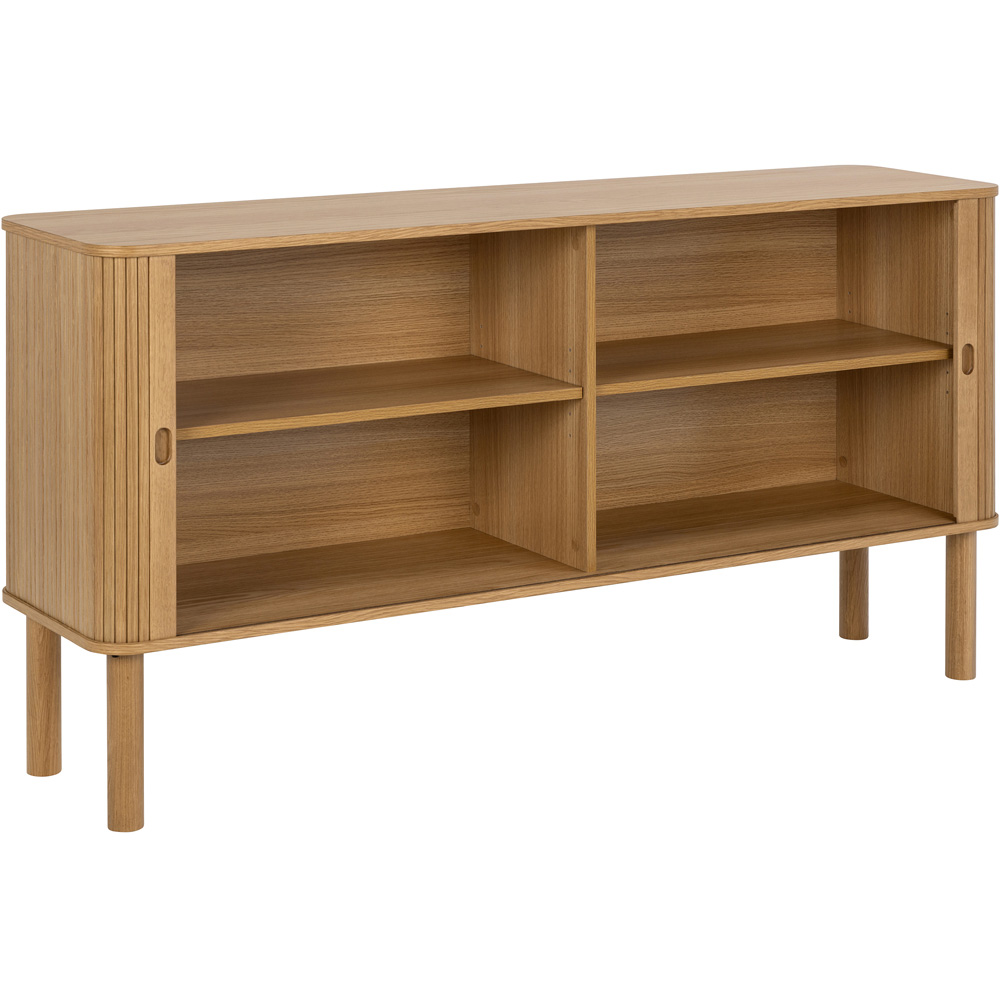Florence Langley 4 Shelf Oak Sideboard with Sliding Door Image 4