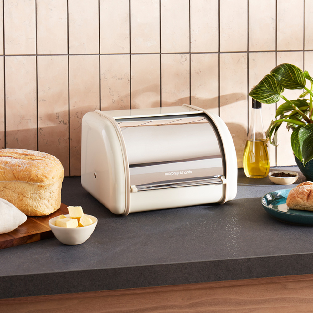 Morphy Richards Equip 8L Cream Compact Bread Bin Image 2