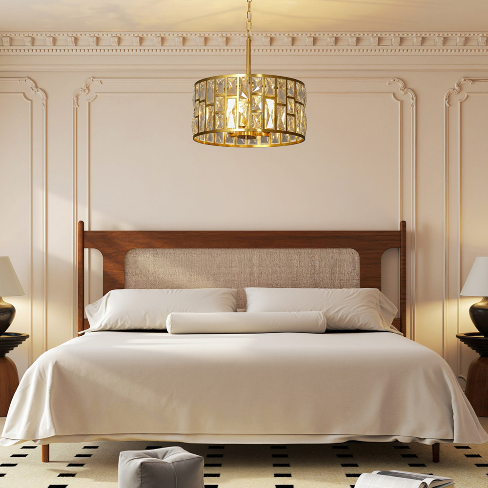 HOMCOM Modern Crystal Chandelier Mount Ceiling Light Image 3