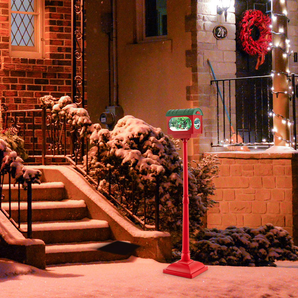 Costway Red Sound Activated LED Street Light Outdoor Christmas Decoration 5 ft Image 4