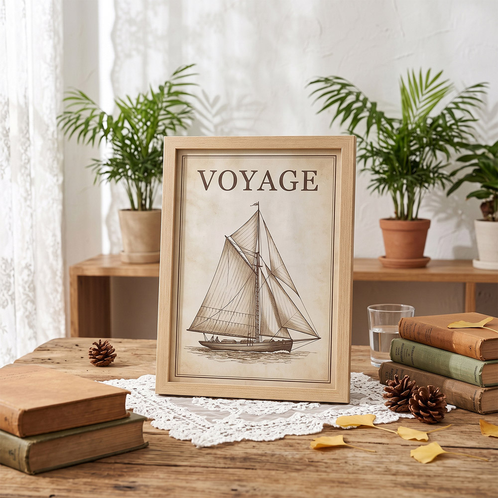 Living and Home Natural Wood Photo Frame 8.3 x 11.7 inch 5 Pack Image 2