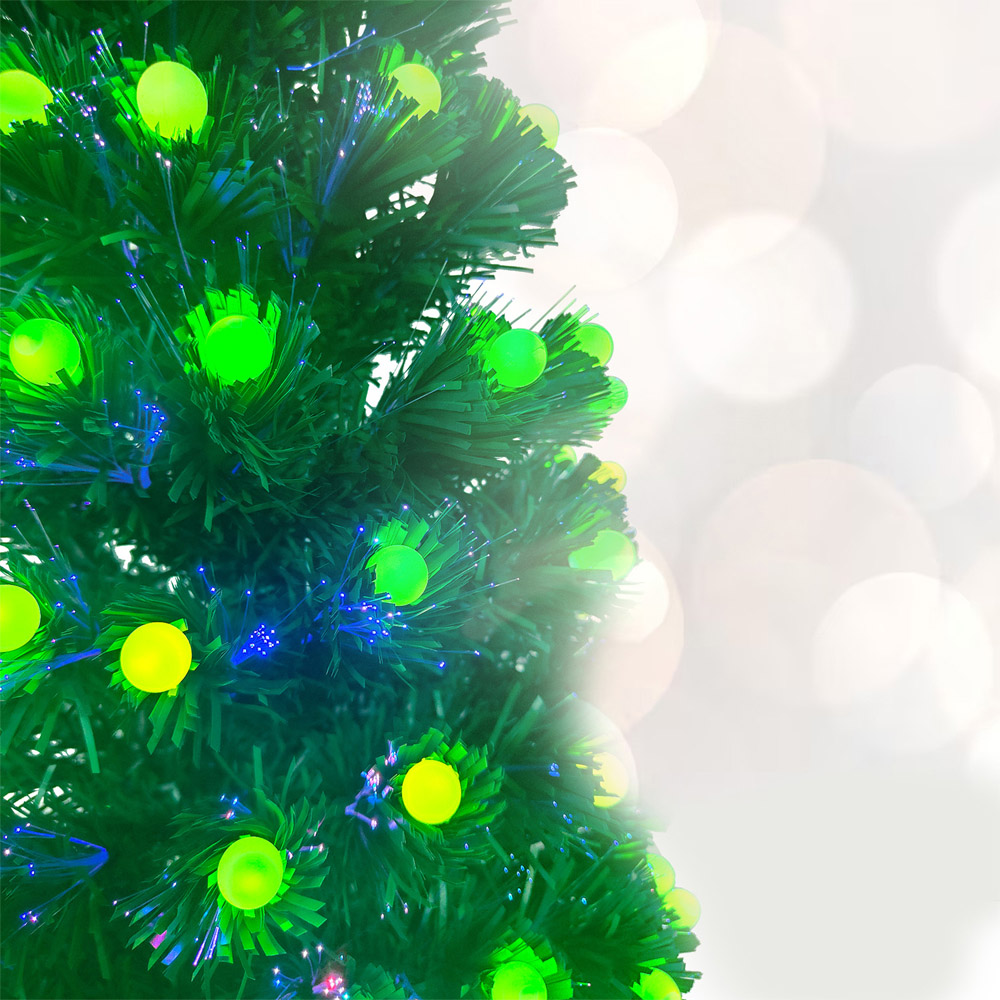 Noel Square Pre Lit LED Fibre Optic Xmas Tree 4.9ft Image 3
