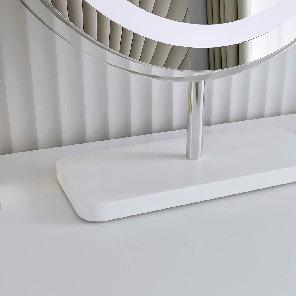 CARME Home Ava LED Marble Silver Touch Sensor Light Mirror Image 4
