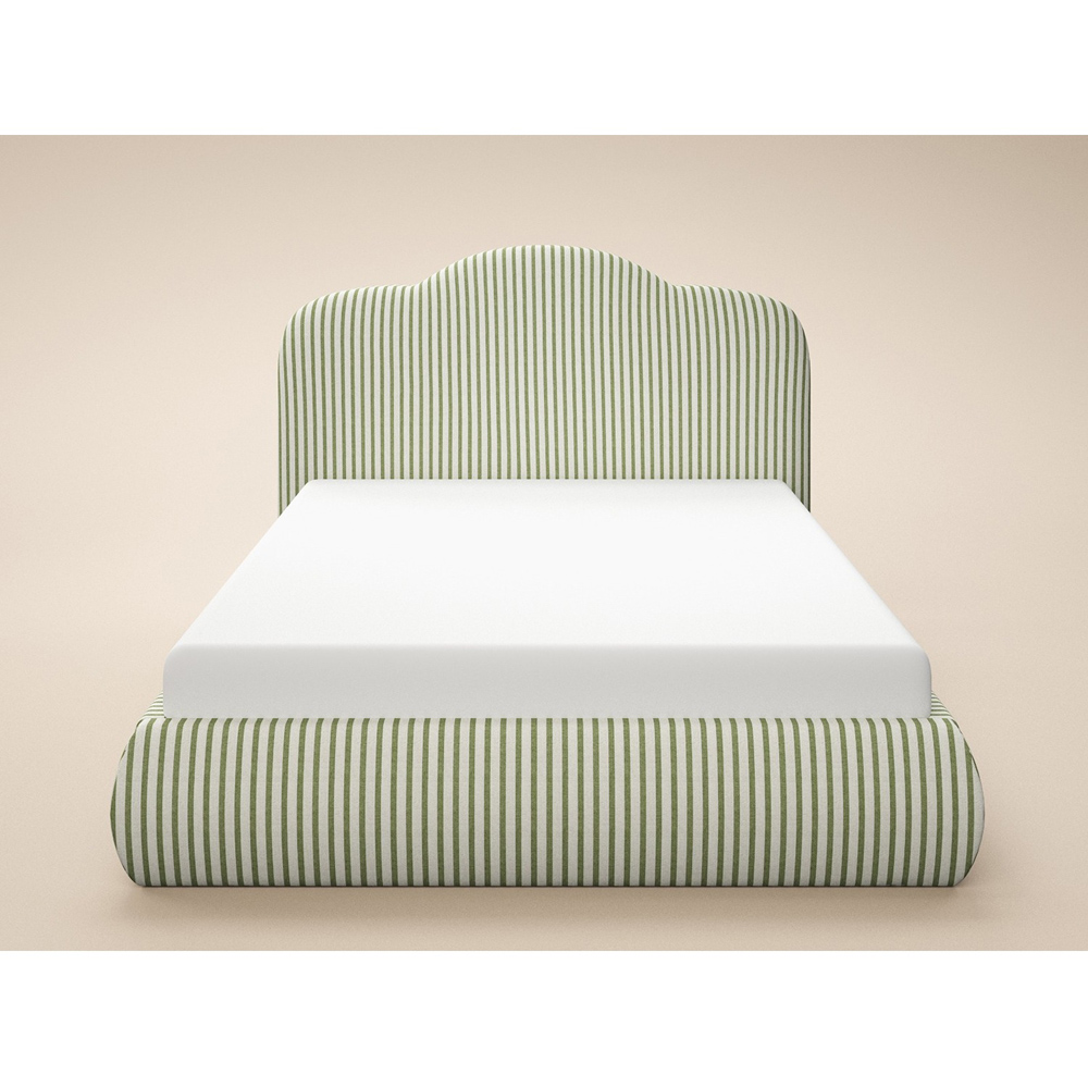 SOLACE+CO Skylynn Cloud Green Double Ottoman Bed with Curved Padded Headboard Image 3