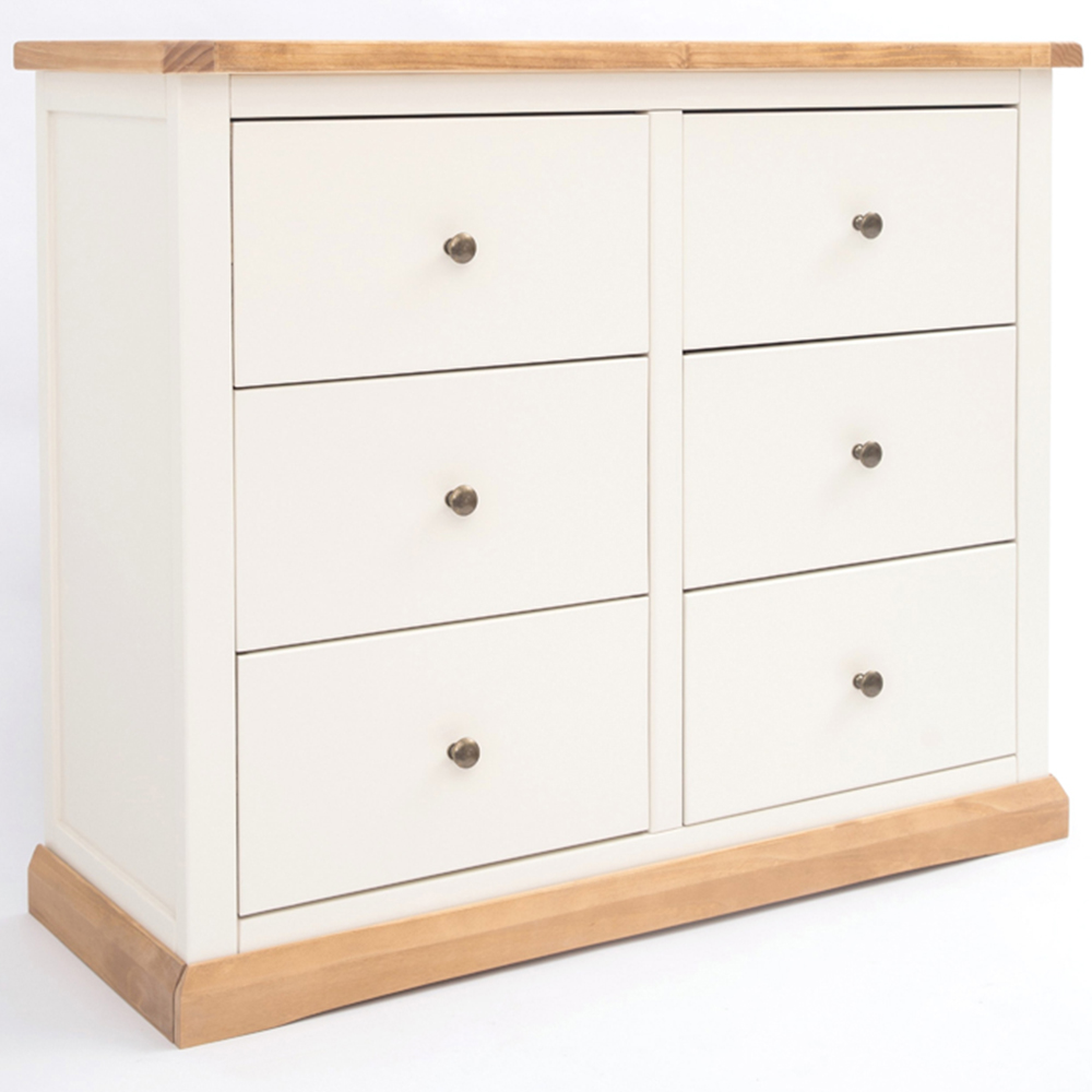 Cabinet Bits Trevi 6 Drawer White Brass Knob Chest of Drawers Image 2