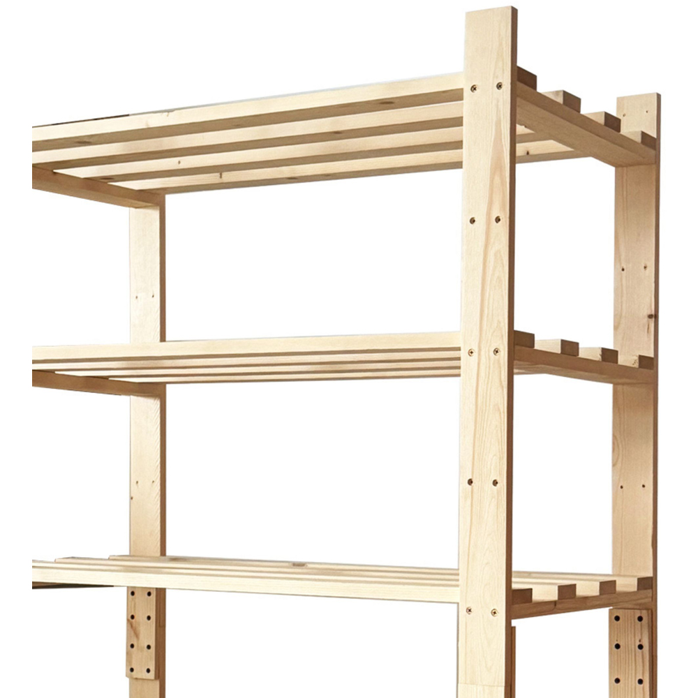 Core Products 5 Shelf Pre-Sanded Finish Pine Slatted Heavy Duty Freestanding Storage Unit Image 4