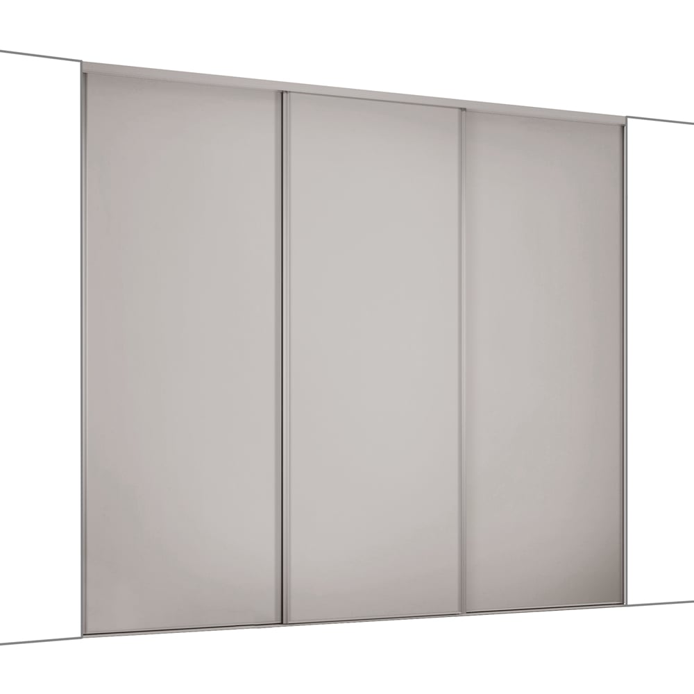 Spacepro Classic 3 Door Dove Grey Panel Sliding Wardrobe Kit 1760mm Image 1