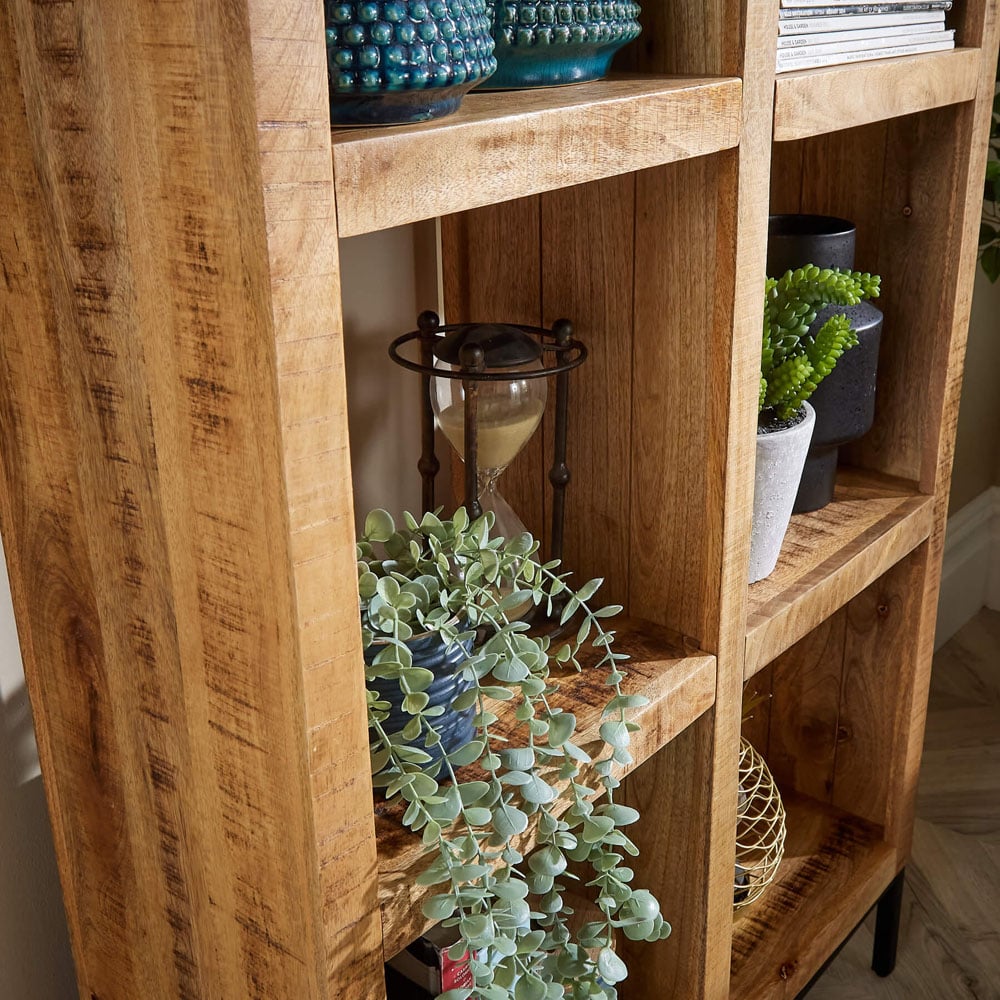 Home Source Stockton 8 Shelf Tall Mango Wood Bookcase Image 3