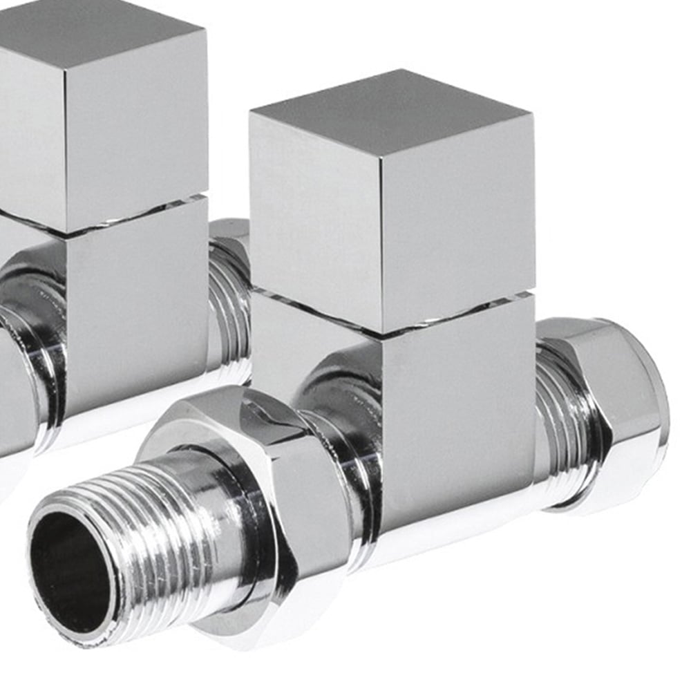 Towelrads Chrome Square Straight Valve 15mm x 1/2inch 2 Pack Image 3