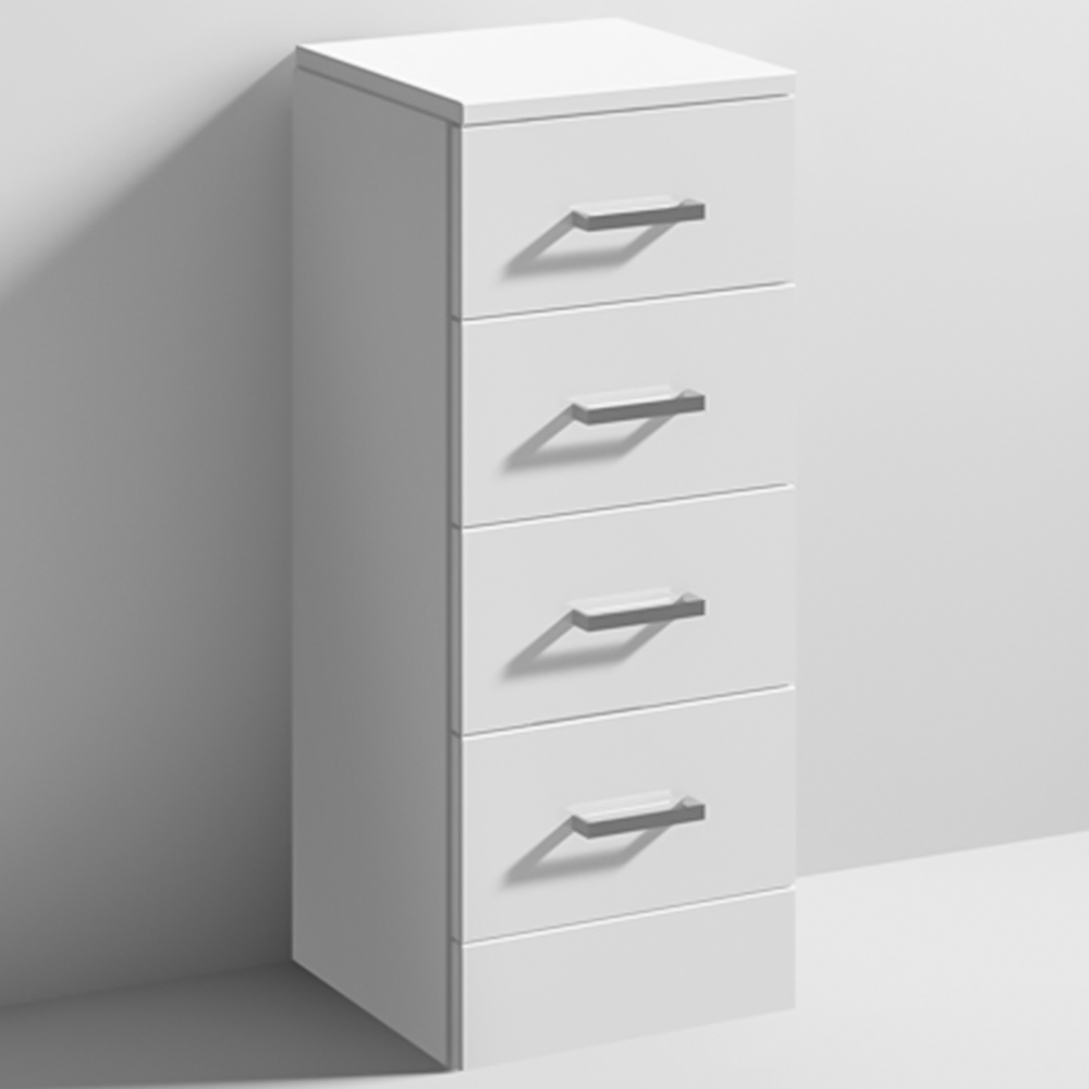 nuie Mayford 4 Drawer Gloss White Floor Standing Unit Image 1