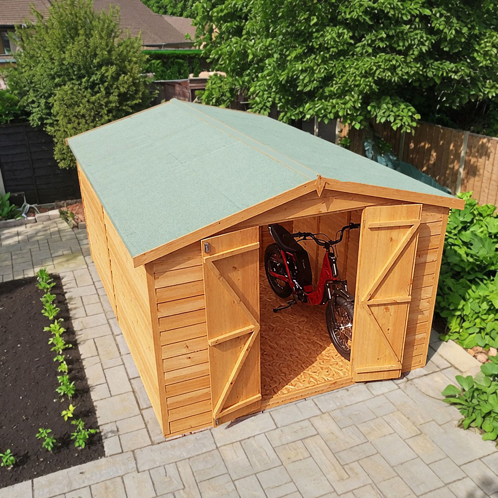 Shire 12 x 8ft Double Door Overlap Apex Wooden Shed Image 4