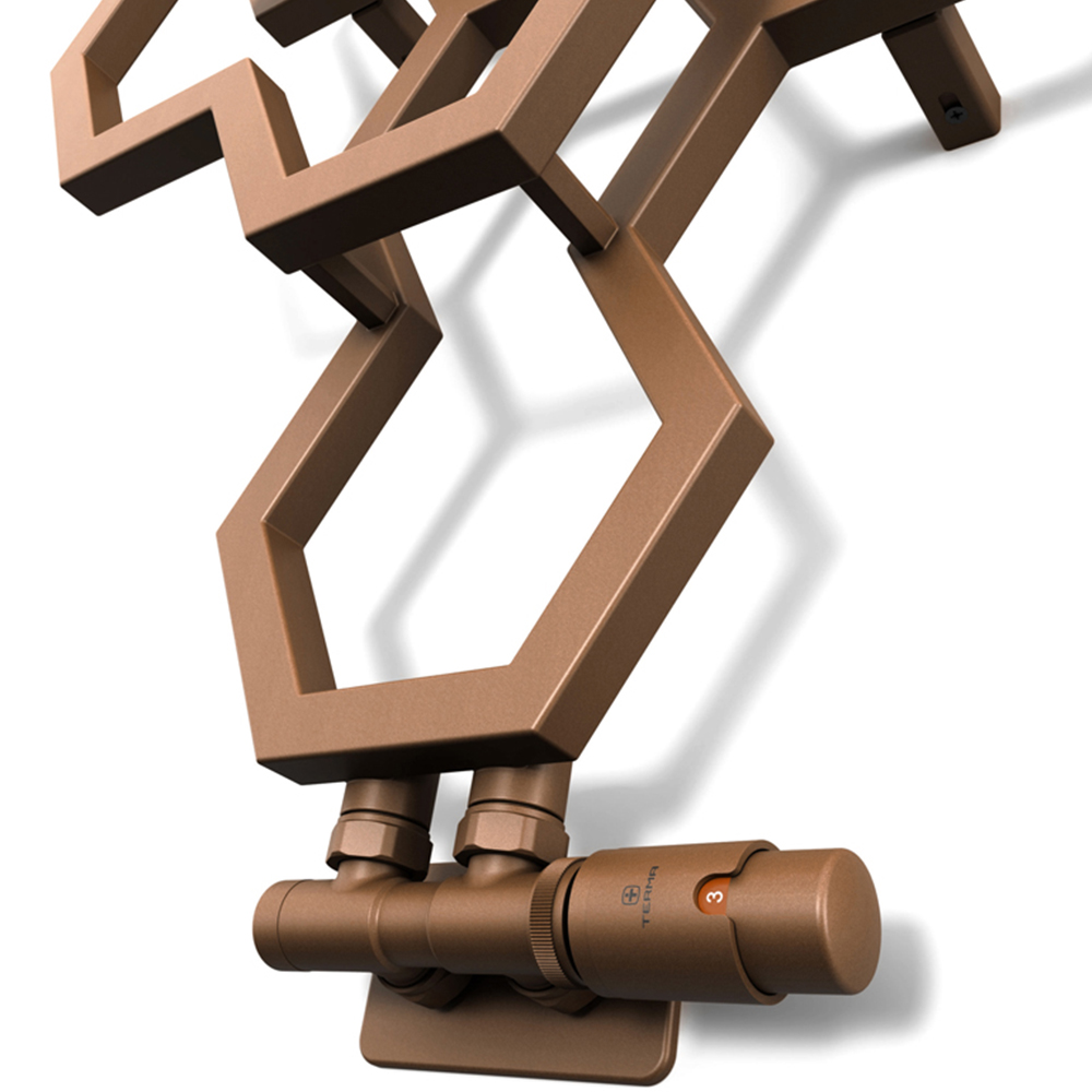 Terma Hex 846 BTU Bright Copper Radiator 821 x 486mm Image 5