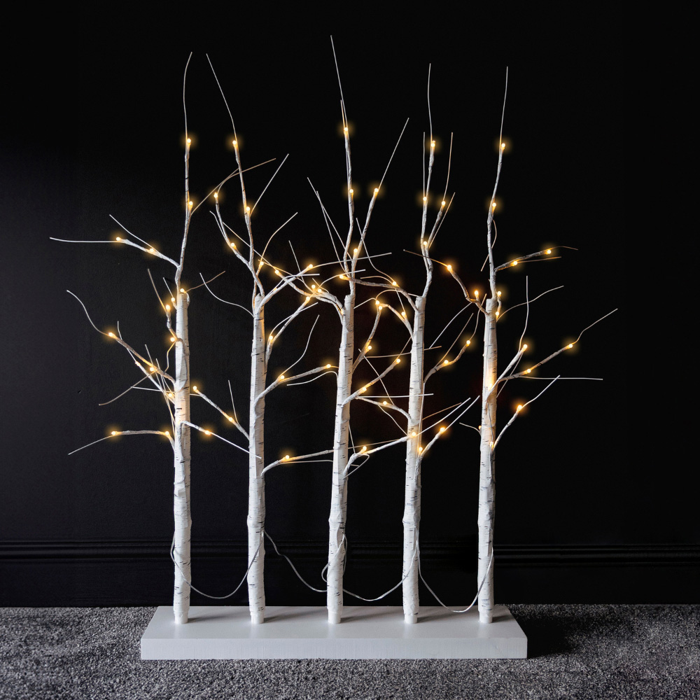 Marco Paul Warm White LED Pre-Lit Birch Twig Artificial Christmas Tree 2.6ft Image 2