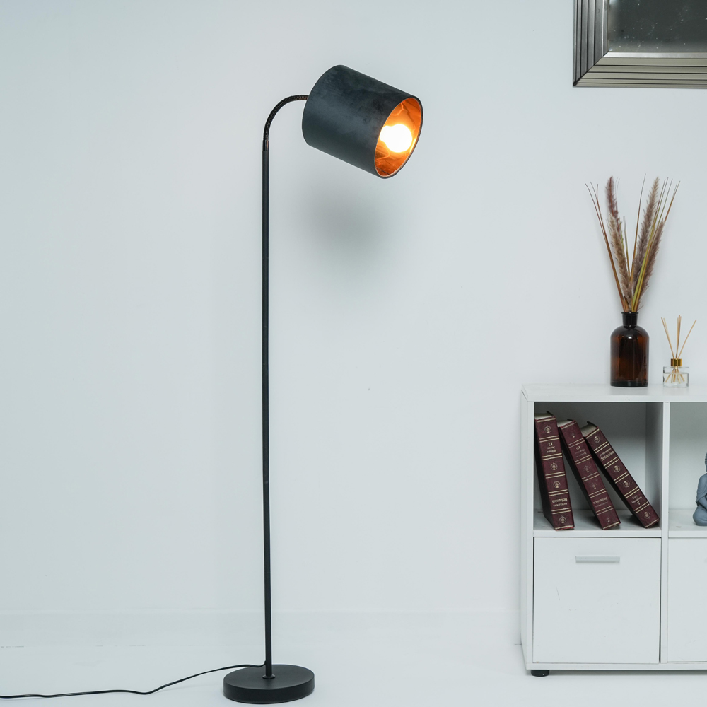 Kliving Hove Grey Shade Floor Lamp Image 2