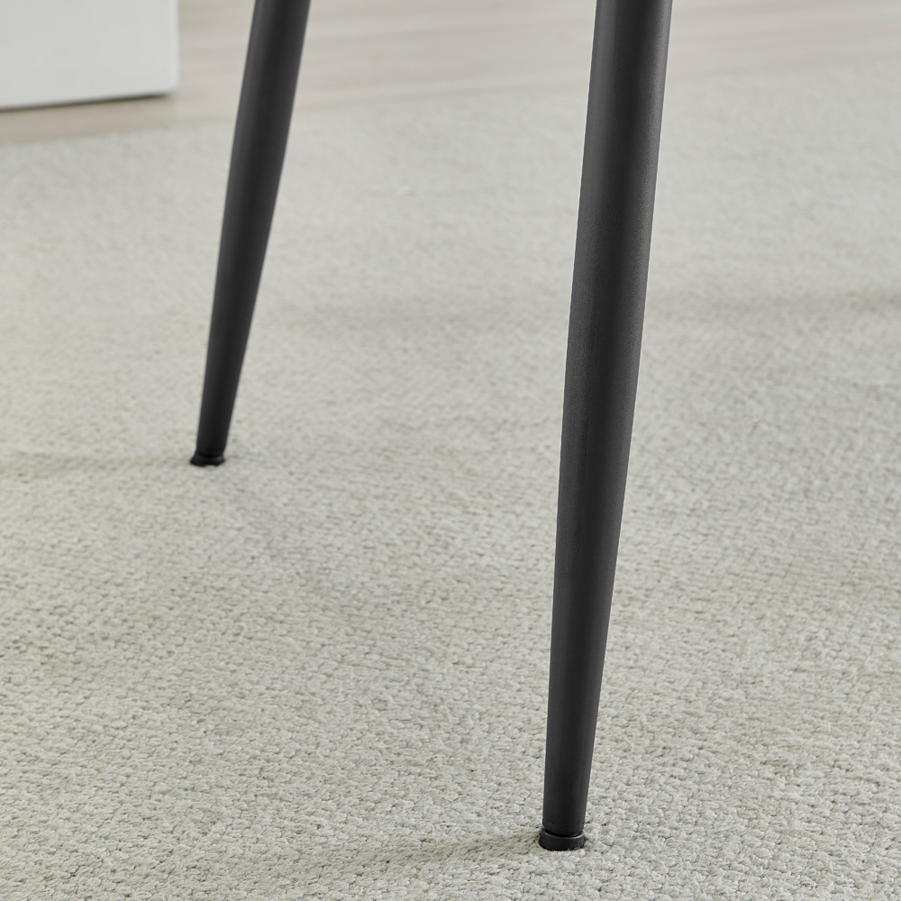 Furniturebox Sienna 4 Seater Marble Effect Ceramic Dining Table White Image 4