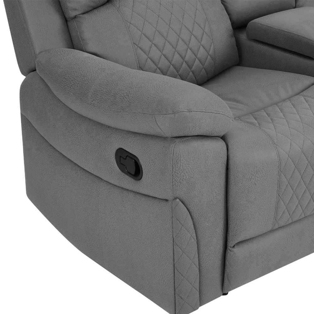 Home Detail Darius 2 Seater Grey Air Leather Manual Recliner Sofa Image 9