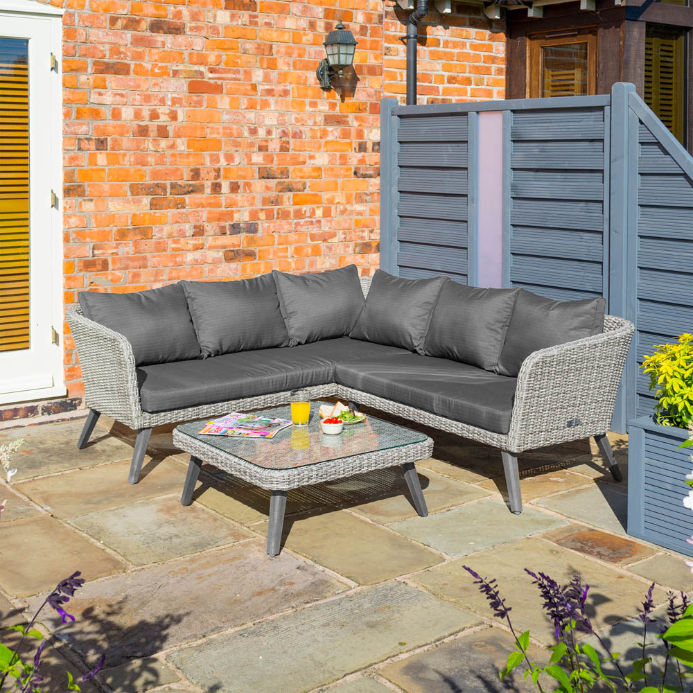 Rowlinson Hanoi 5 Seater Grey Corner Sofa Set Image 9