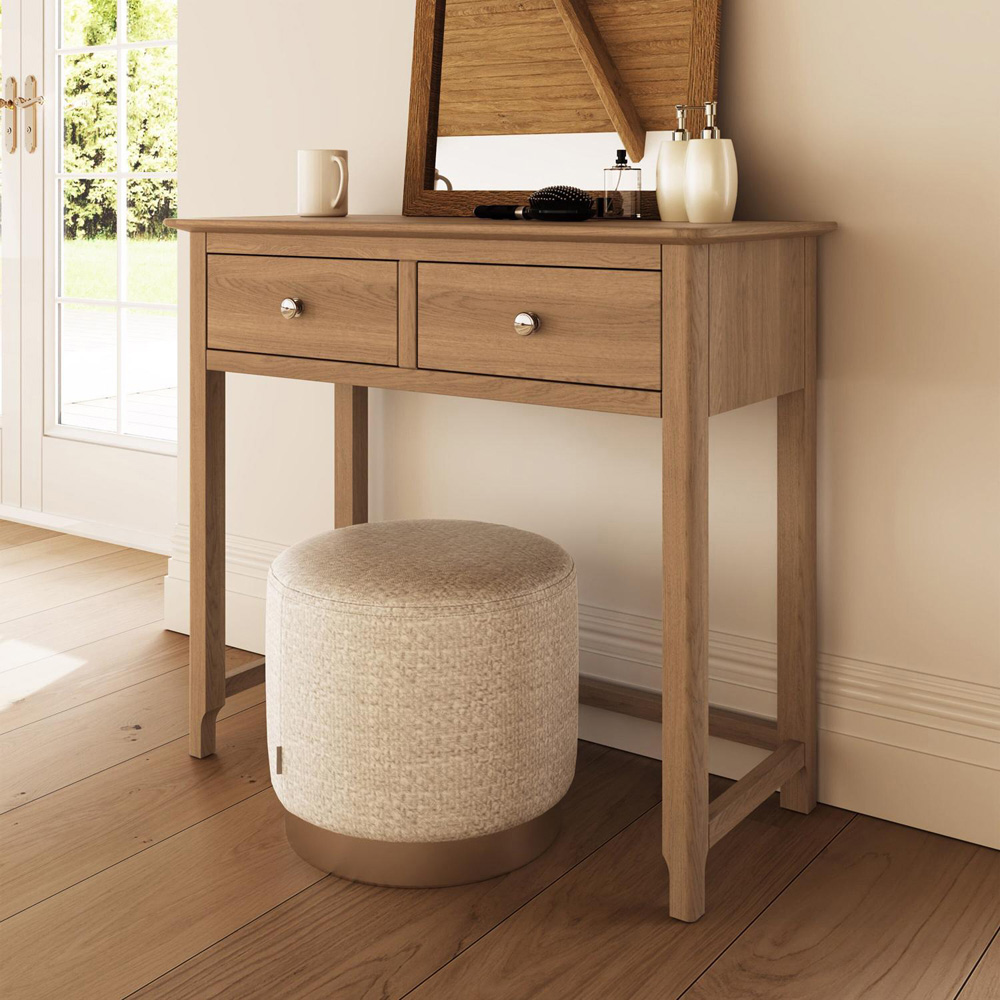 FWStyle Taberno 2 Drawer Lacquered Natural Oak Dressing Table Image 7